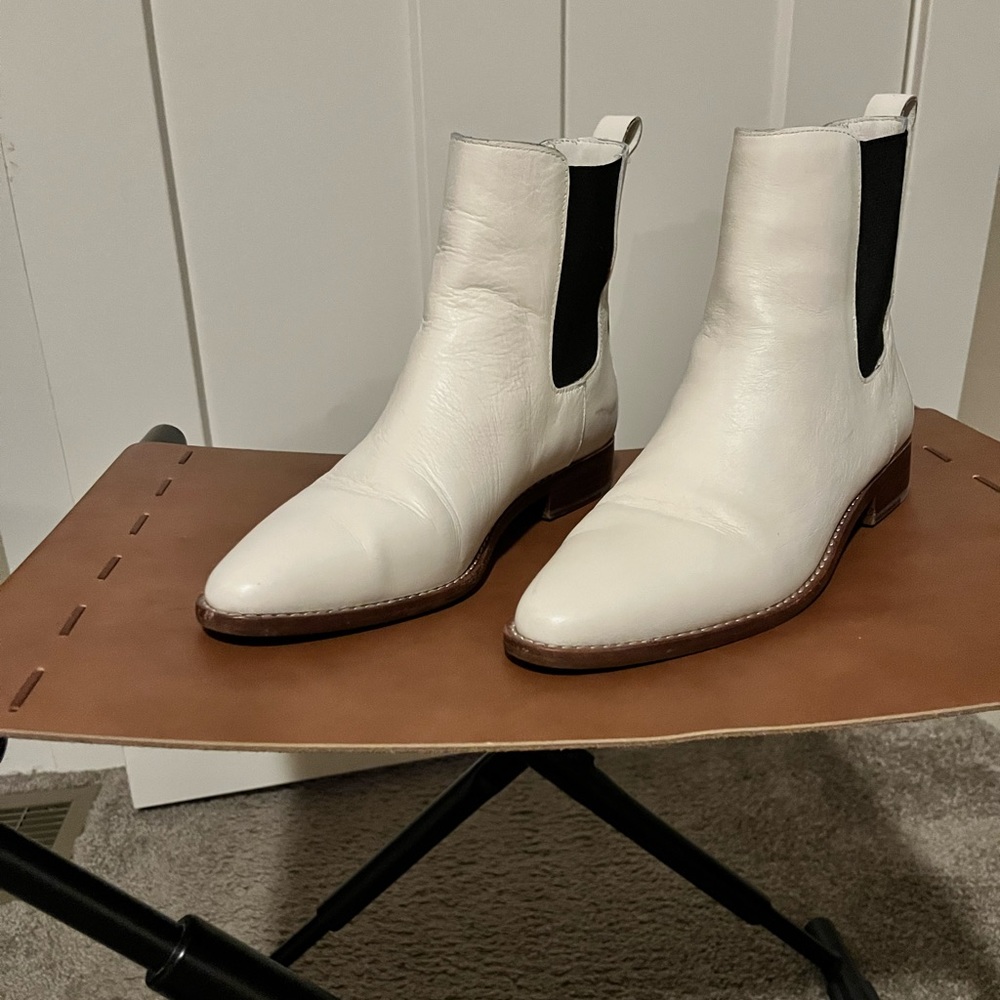 Jcrew White Chelsea Booties
